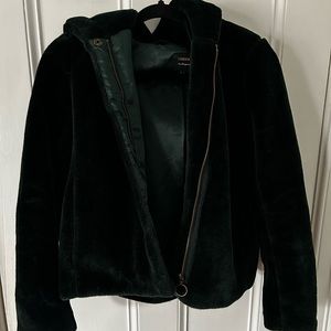 Forever 21 Emerald Green Fluffy Bomber